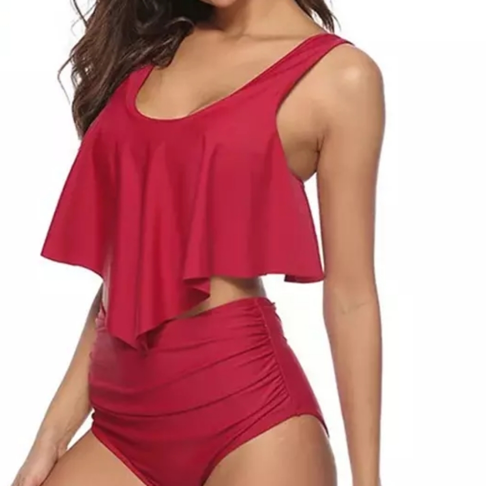 Sexy Red Bikini Swimsuit Bathing Suits, Sz 6- 12